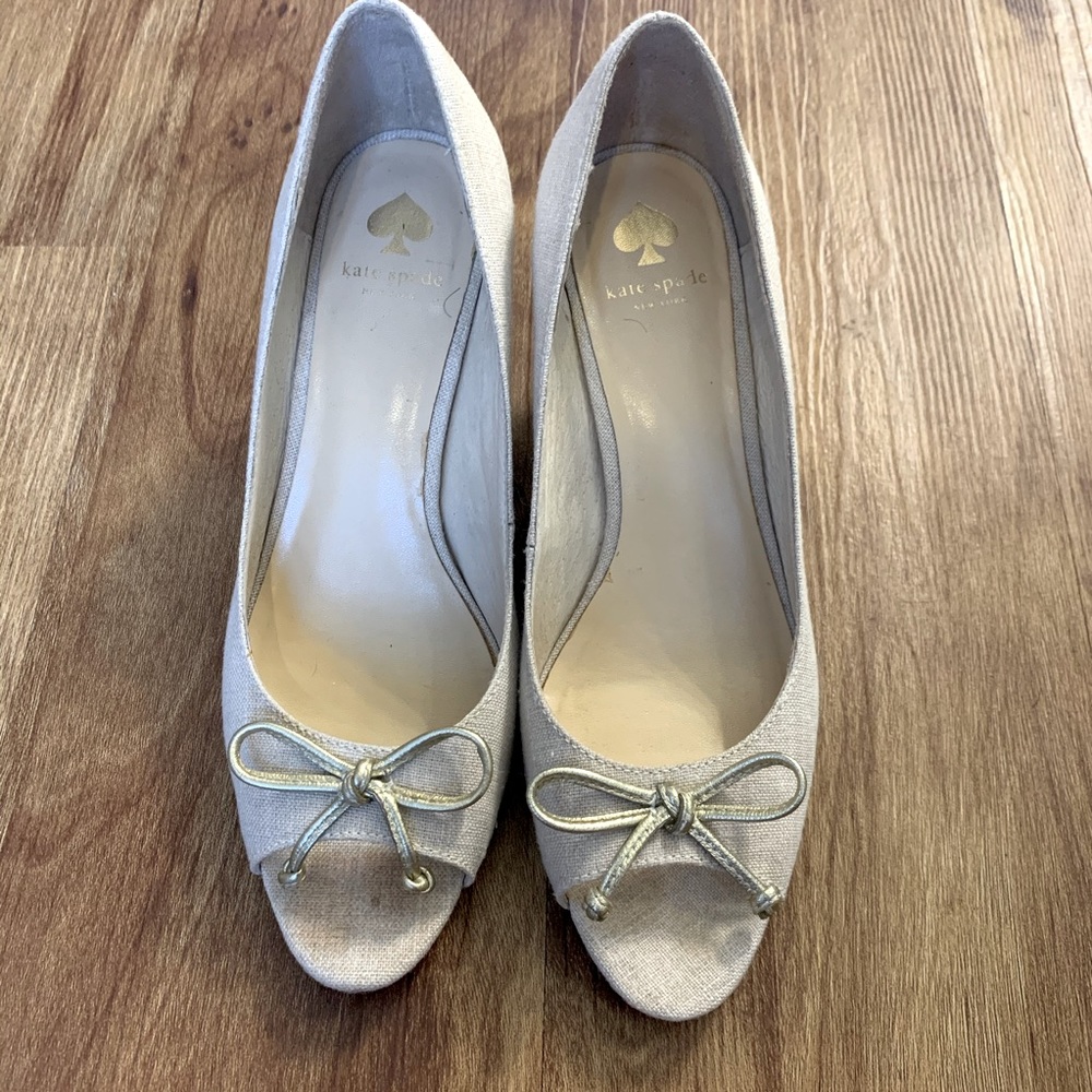 Kate Spade linen wedges
